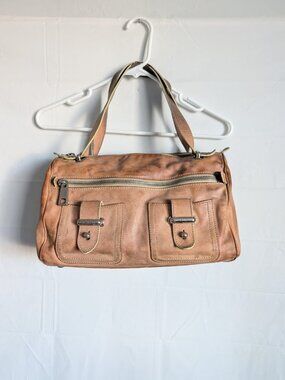 ROOMY Marc Jacobs BEIGE GENUINE LEATHER TOTE SHOULDER BAG HANDBAG  12x9x5 -Flaw